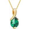 Miore Collana Donna con Catena, Smeraldo Oro Giallo 9 Kt / 375 Catenina Cm 45
