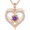 CDE Collana Donna Cuore Regalo Gioielli Donna Pendente Argento S925 Placcata Oro con Pietra di Nascita per Festa Della Mamma Compleanno San Valentino per Lei Mamma Fidanzata Moglie con 5A Cubic Zirconie