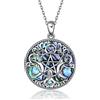 YFN Triple Moon Goddess Collana Pentagramma Pentacolo in argento sterling Collana con ciondolo Pagan Wiccan Magic Amulet Albero della vita Gioielli per donna Uomo