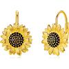 LINSTER Orecchini Girasole Donna Argento Sterling 925 Orecchini a Monachella con Girasole Placcato oro Gioielli Regali di Compleanno per Donna Bambine