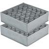 joyoldelf 2 Scatole per Organizer Cassetti, Divisori per Cassetti, Organizer Cassetti Intimo a 24 Scomparti, Organizer Biancheria per Riporre Calze, Reggiseni,Sciarpe (Grigio)