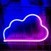 NIWWIN Luce Neon Nuvola,Blu e Rosa luce di segnalazione al neon, Esports Room Atmosfera Luce，Alimentazione a batteria USB/3 AA,decorazione della stanza dei bambini, regalo di compleanno di Natale.
