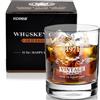 Drwosm Bicchieri da Whisky Tumbler Bicchieri da Whisky 300 ml Bicchiere da Whisky con Incisione Regalo per Gli Amanti del Whisky Bicchieri da Rum Bourbon Cocktail Cognac Vodka per Festa del Papà Compleanno