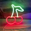 QiaoFei - Segnaletica con luci al neon di ciliegia, per camera dei bambini, camera da letto, bar, ristorante, sala giochi, Natale, San Valentino, festa di compleanno a LED, decorazione artistica