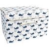 easybuy Scatole Portaoggetti, Contenitore Portagiochi con Maniglie, Cesto pieghevole Portaoggetti, Organizer Armadio con Coperchio 38 * 25 * 25cm, balena