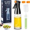 Onlyesh Spruzzino Olio per Friggitrice Aria, 200ml Nebulizzatore Olio, Olio Spray per Friggitrice Ad Aria con Bottiglie Pennello, 2 Ugello di Ricambio, per BBQ, Insalata, Pane di Cottura (1)