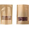 PUERHUACI Sacchetti Carta Kraft - 50 Pezzi Buste Alimenti Zip Richiudibili Con Finestra Trasparente - Stand-up Sigillabili