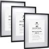 YiPinYin Set di 3 cornici in scatola A2 nere (42 x 59,4 cm) con supporti per cornici A3 (29,7 x 42 cm), formato A3, per 3 pezzi, nero A2 cornice in legno con supporto per cornici A3
