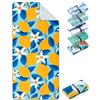 Fit-Flip Telo Mare microfibra - leggero, fine e ad asciugatura rapida - asciugamano microfibra grande - teli antisabbia da spiaggia - 100% riciclato - Lemon Flowers 200x90cm
