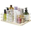 HERCHR Cesto Portaoggetti in Oro, Cestello Portaoggetti in Ferro Battuto, Organizzatore Di Stoccaggio Da Tavolo Multifunzionale, Oro Scatola Cosmetica Organizzatore per Casa, Bagno, Ufficio