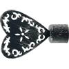 GIRASOLE HOME® Terminale Cuore per Asta da Tenda dal Diametro di 18-20 mm 2 Pezzi in Ferro (Nero e Argento)