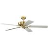 Pepeo Gmbh Ventilatore da Soffitto Potkuri, Ottone Satinato / Bianco, 132 Cm