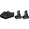 Bosch Professional 12V System Starter set a batteria: 2 batterie GBA 12V 6.0Ah + caricabatteria rapido GAL 12V-40