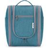 Narwey Grande Beauty Case da Donna da Viaggio, Borsa da Toilette Appendere Borsa da Viaggio Trousse per Uomo e Donna Borsa da Barba del in Viaggio per Toilette Accessori (Blu Verde, Grande)