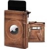 Fa.Volmer ® Portafoglio da uomo in vera pelle | Formato verticale | Air Tag | Protezione RFID | Porta carte | con scomparto per banconote e monete |, marrone antico, Mini, Minimalista