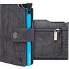 BEWMER v2 Portafoglio Uomo Slim In Similpelle Con Protezione RFID Anticlonazione - Porta Carte Di Credito Uomo E Donna Per 9 Tessere, Con Portamonete - Porta Tessere, Grigio Scuro Blu
