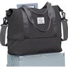 SEAFEW 40x20x25 Ryanair Borsa da Viaggio Espandibile - Bagaglio a Mano - Borsone Palestra Weekend, B3-Grigio Nero