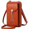 BTNEEU Borsa a Tracolla per Cellulare Donna Porta Cellulare Tracolla in Pelle RFID Portafoglio Borsa Piccola Tracolla Donna Borsa Porta Cellulare Tracolla con 12 Fessure per Carte (Marrone)