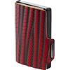 MONDRAGHI® - Mini Portafoglio Ultraleggero, Slim - Porta Carte di Credito Tessere Monete e Tag - Vera Pelle Piccolo e Tascabile - EVOLUTION (Red)