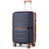 British Traveller Valigia Rigida 56cm Trolley Piccolo PP Leggero con TSA Lucchetto (20pollici, Marina Militare)