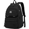 JANSBEN Zaino Scuola elementare Media Impermeabile Zaini Bambini Bambina Ragazzo adolescente Multi-tasca 30L (Nero)