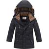Vogstyle Bambini Giubbotto Piumino Invernale Ragazzi Ragazze Leggero Impermeabile Cappotto con Cappuccio Nero 8-9 Anni/Altezza 130-140