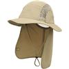 WANYING Unisex Cappello da sole Safari con protezione per collo 25cm extra lunga e tesa larga da 11cm protezione UV traspirante Cappello da legionario per all'aperto pesca campeggio - 56-60 Verde militare