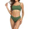 SHEKINI Costume da Bagno Donna Due Pezzi Chic Regolabile Gilet Sportivo Bikini Top Elegante Costumi Donna Due Pezzi Triangolo Fondo Bikini da Spiaggia(S,Verde Oliva)