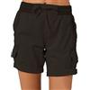 Imuedaen Pantaloncini cargo da donna, estivi, casual, corti, bermuda, in tessuto, per attività all'aria aperta, da spiaggia, con tasche, A nero, S