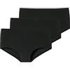 Schiesser Confezione da 3 Mutande Invisible Super Soft Slip a Culotte, Nero, 140 cm Bambine e Ragazze