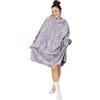 Gräfenstayn® Felpa soffice in Sherpa con Maniche e Cappuccio - Oeko-Tex Standard 100 - Coperta Oversize da Indossare - Caldo Maglione di Peluche per Uomo e Donna (L - XL, Grigio)