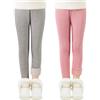 Adorel Leggings Felpati Pantaloni Termici Bambina Pacco da 2 Rosa & Grigio 9-10 Anni (Dimensione del Produttore 160)