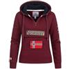 Geographical Norway Gymclass Lady - Felpa Donna Zip Hoodie Tasche - Pile Donna Maglione Manica Lunga Giacca Cappuccio - Abito Ideale Primavera Estate Autunno Inverno Stagione (Bordeaux XXL)