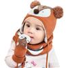 DORRISO Bambini Cappello Sciarpe Guanti Set Ragazze Cappello Autunno Invernale Primavera Cappelli Caldo Carina Piccolo Volpe Beanie Berretto Bambino Infantili del Cappello 1-6 Anni Arancia L