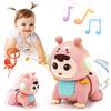 Highttoy Giochi Neonato 3 6 9 Mesi, Giochi per Gattonare con Musica e Luci Giochi Musicali Neonato per Tummy Time Neonato Giochi Sensoriali Sviluppo Iniziale Regalo Bambina Neonato Rosa