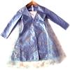 Tante Tina Costume da principessa della neve per bambini con strascico staccabile, colore: blu colare, taglia 110 (104-110)