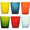 Memento Set 6 bicchieri acqua in pasta di vetro 300cc - Colorato vivace