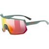 Uvex sportstyle 235, Occhiali Sportivi Unisex, Privo di Appannamenti, Comfort Senza Pressione e Tenuta Perfetta, Moss Grapefruit Matt/Red, One Size