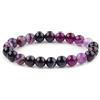 Treasure Bay Bracciale da donna fatto a mano con pietre preziose da 6 mm | Braccialetto con gemme di cristallo curativo con perline di stress e ansia | Bracciali estensibili (Agata Viola)