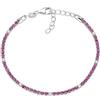 Amen Bracciale da donna Bracciale in argento 925 zirconi bianchi e rossi di colore rodio, lunghezza pari a 16 + 3 cm. La referenza è: BT7BBR16