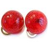 VENEZIA CLASSICA - Orecchini da Donna in Vetro di Murano Originale con foglia in oro 24kt, modello Cabochon, chiusura a Clip, Made In Italy certificato (rosso)