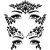 BBTO Gemme Adesivi per Viso 2 Fogli di Strass Adesivi per il Corpo di Halloween Glitter Adesivi per Occhi Fronte del Festival per Cosplay Mascherata Festa del Trucco, Nero (Stile Elegante)