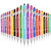 KAHEIGN 20 Pezzi Penne a Sfera Ispiratrici, 14CM con Citazioni Motivazionali, in Metallo, Touch Screen, Penne Stilo a Inchiostro Nero per Articoli da Scrivania per Boss (10 Stile Positivo)