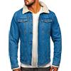 BOLF Uomo Giacca di jeans di transizione mezza stagione da camionista sherpa foderata calda Denim Vintage Classico Street Style 1157 Azzurro M [4D4]
