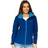 BOLF Donna Giacca Softshell Mezza Stagione Cappuccio Antivento Antipioggia Impermeabile Funzionale Sportiva da Corsa Traspirante Autunnale Outdoor Style AB056 Blu scuro XL [D4D]