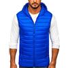 BOLF Uomo Gilet mezza stagione Autunnale Primaverile Trapuntato Cappuccio a zip Piumino Cerniera lampo Tempo libero Sport Fitness Basic Outdoor Style LY36 Cobalto M [1U1]