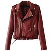 ShiFan Giubbotto di Similpelle Chiodo Donna Giacca da Motociclista Pu Pelle Cappotto Zip Sottile Blu M