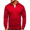 BOLF Uomo Felpa Senza Cappuccio con Cerniera a Zip Maglia Manica Lunga Tempo Libero Sport Fitness Outdoor Basic Casual Style B2002 Bordo XXL [1A1]