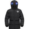 LSHDCER Cappotto Invernale Per Ragazzo Giacca Calda Antivento Parka Giubbotto Incappucciato Trapuntato Cappotto, Nero, 130/6-7 anni