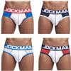 JOCKMAIL 4 pz/confezione sexy da uomo slip da uomo intimo da uomo slip sexy mutande in pizzo maschile, Blu+blu scuro+bianco+rosso, L